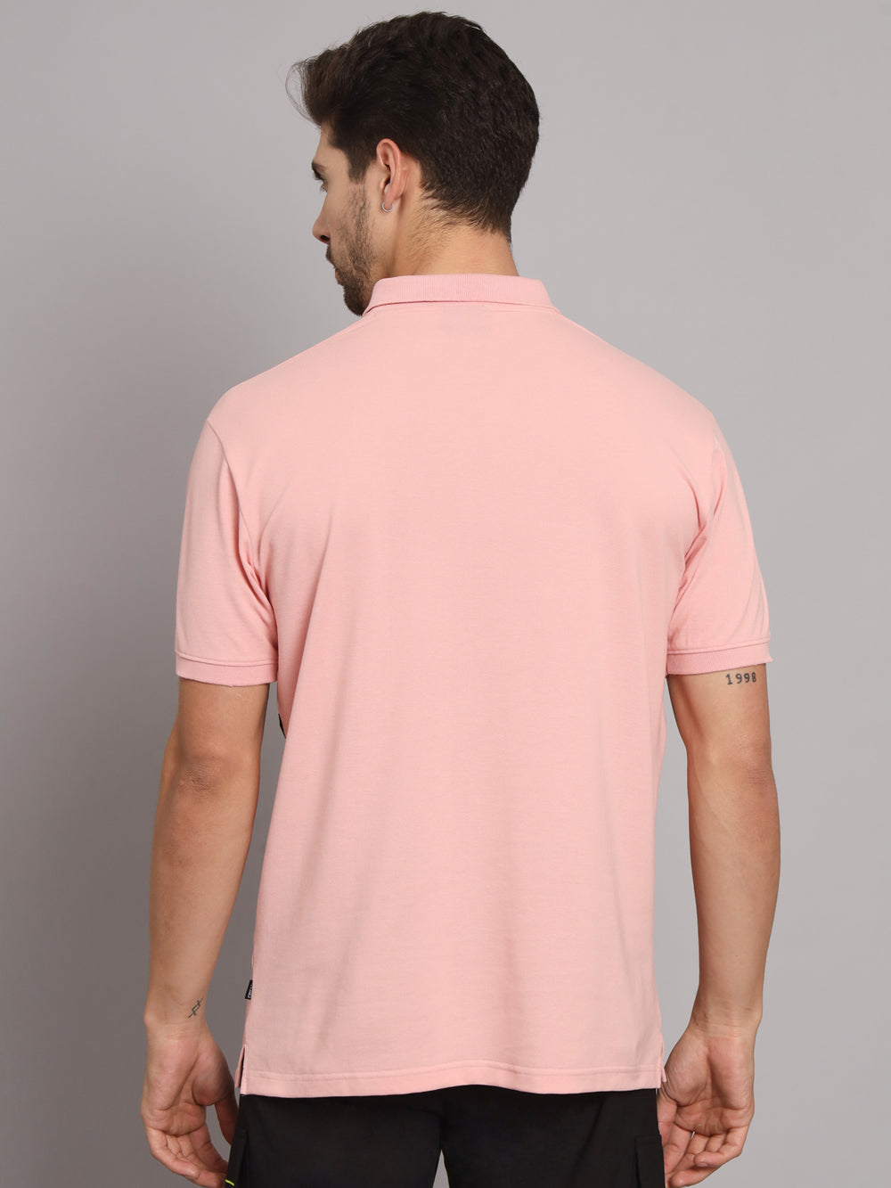 GRIFFEL Men's Pink Cotton Polo T-shirt - griffel