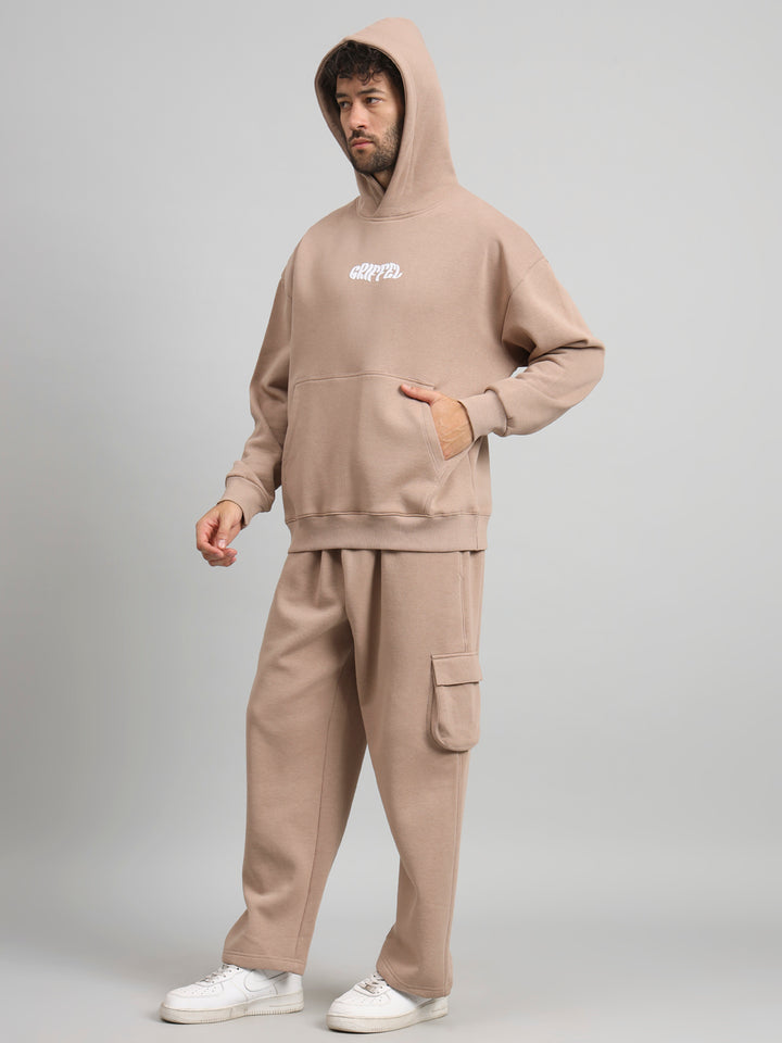 Griffel Men Oversized Fit Absent Minded Print 100% Cotton Fleece Hoodie and trackpant - griffel
