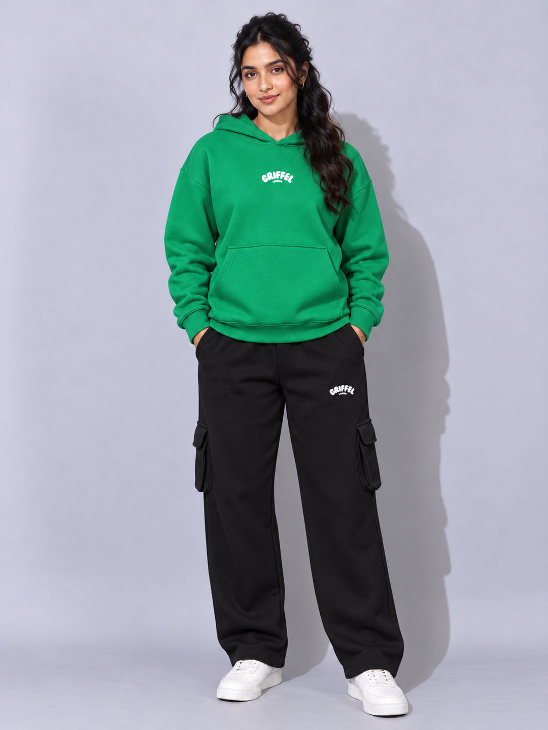REBORN LOGO Cotton Fleece  Oversized Hoodie  For Women