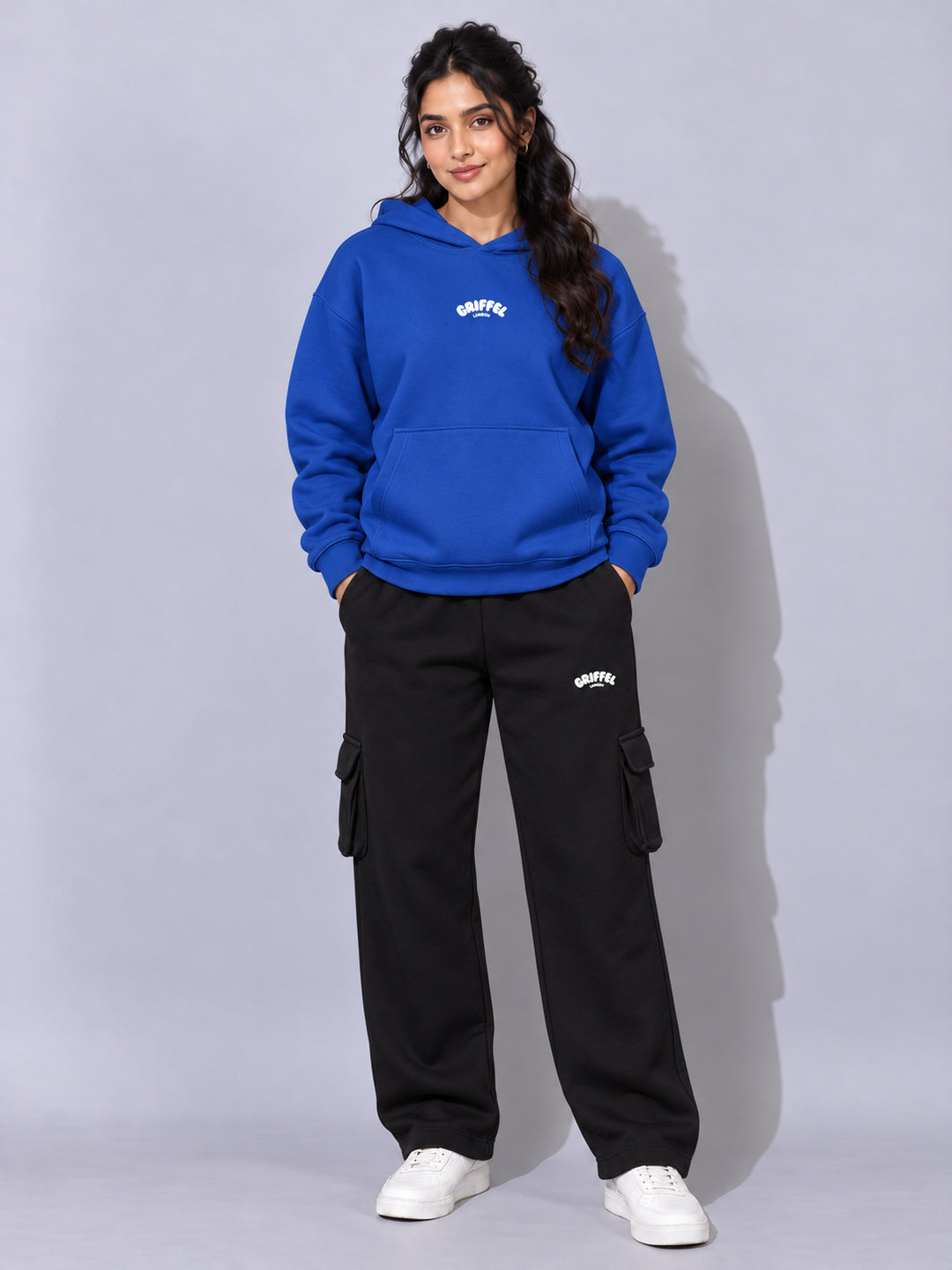 REBORN LOGO Cotton Fleece  Oversized Hoodie  For Women