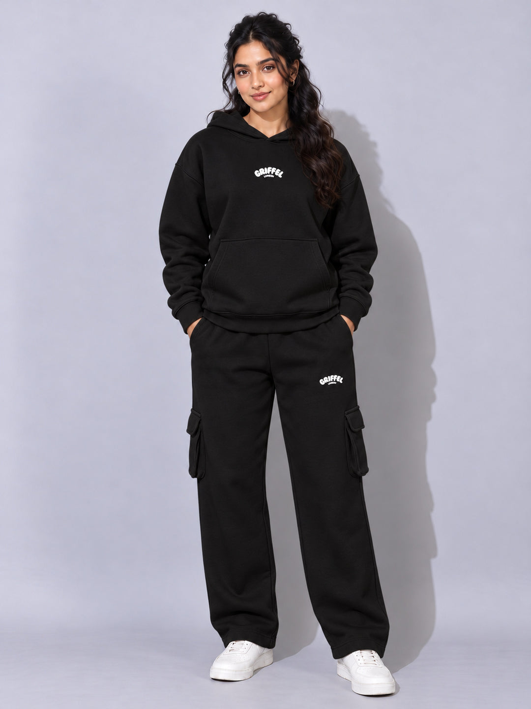 REBORN LOGO Cotton Fleece  Oversized Hoodie  For Women