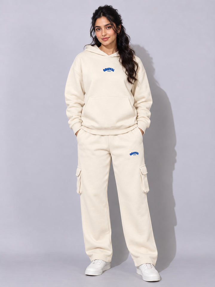 REBORN LOGO Cotton Fleece  Oversized Hoodie  For Women