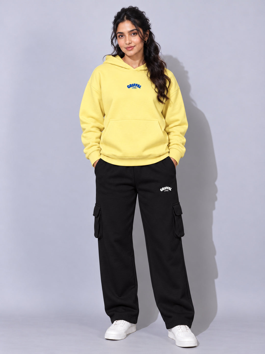 REBORN LOGO Cotton Fleece  Oversized Hoodie  For Women