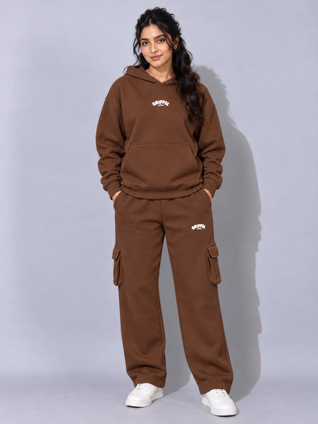 REBORN LOGO Cotton Fleece  Oversized Hoodie  For Women