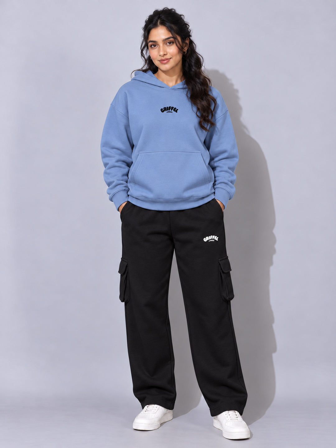 REBORN LOGO Cotton Fleece  Oversized Hoodie  For Women