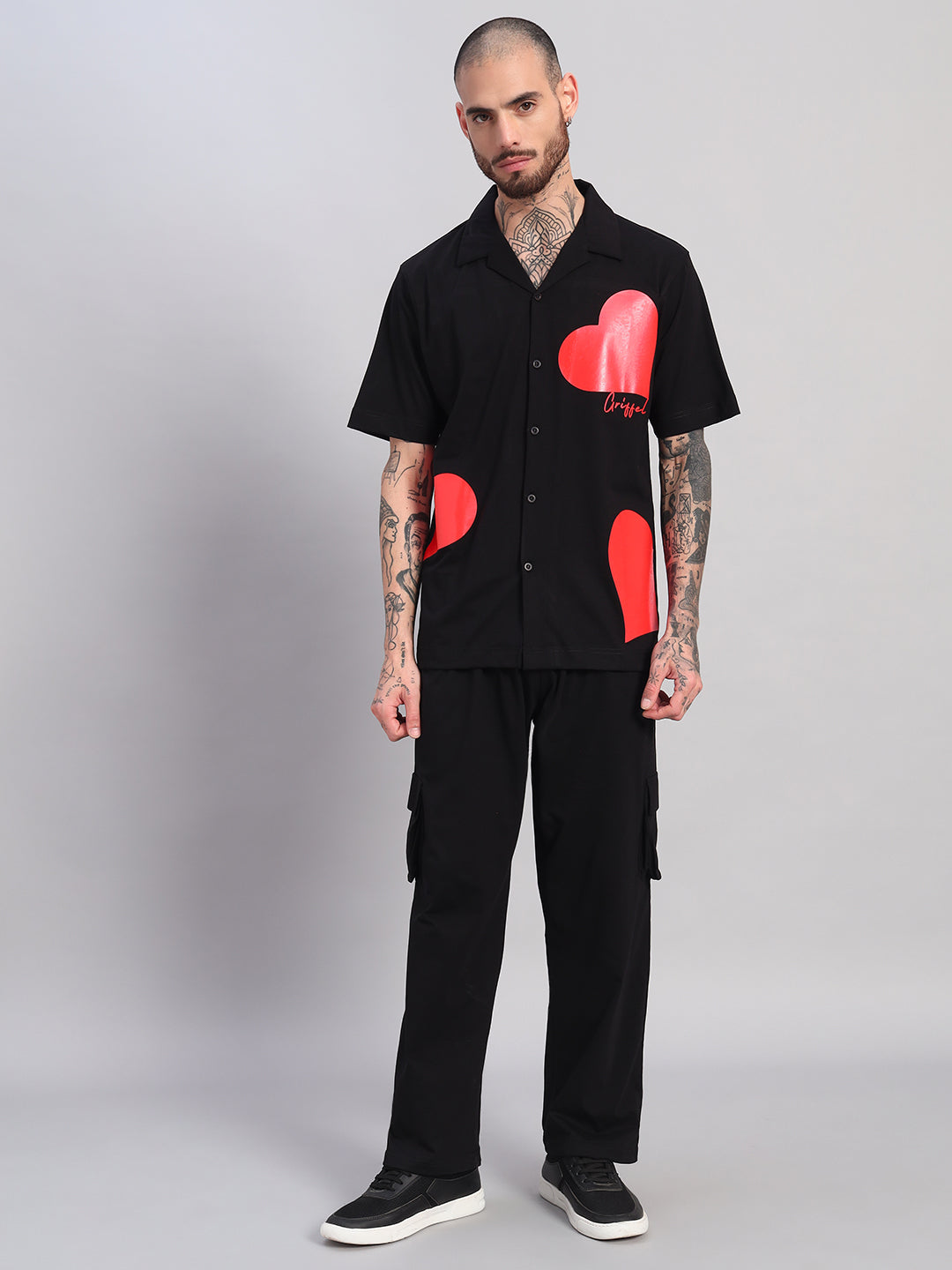 Hearts Oversized Bowling  Shirt Combo 💌