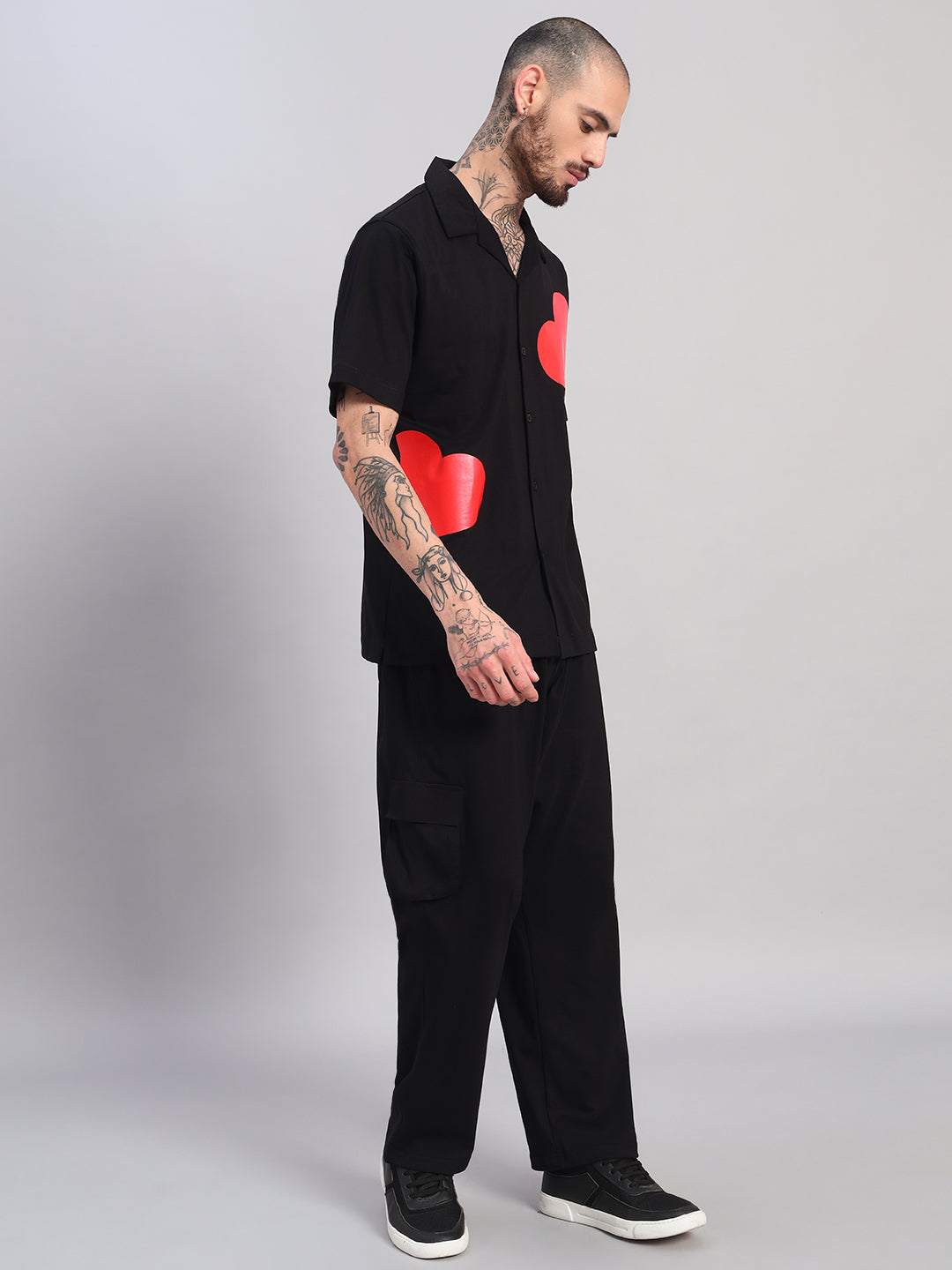 Hearts Oversized Bowling  Shirt Combo 💌