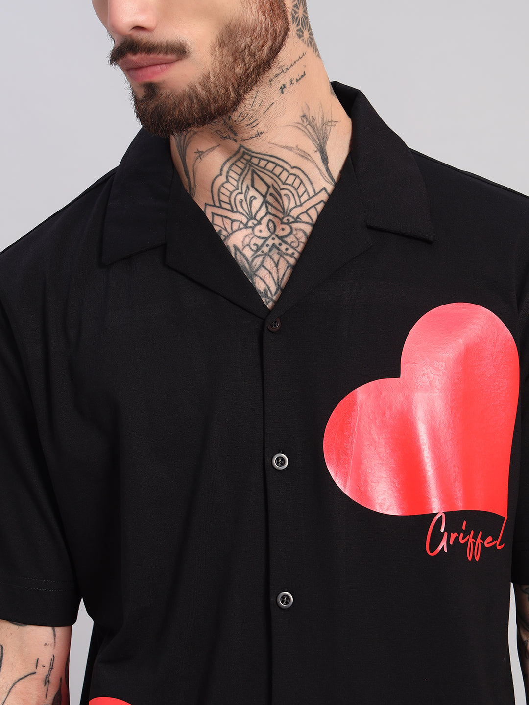 Hearts Oversized Bowling  Shirt Combo 💌