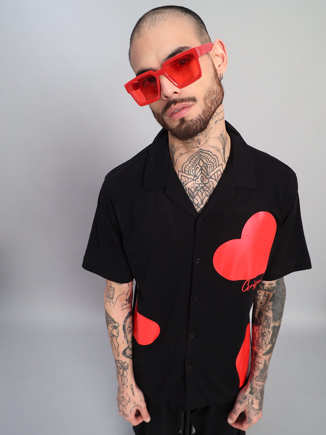 Hearts Oversized Bowling  Shirt Combo 💌