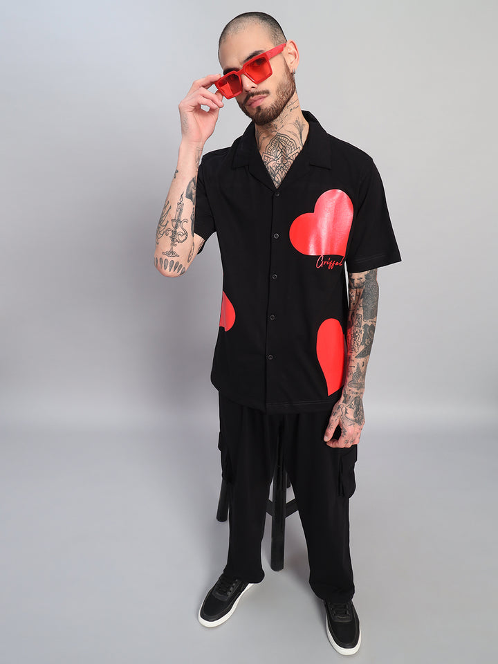 Hearts Oversized Bowling  Shirt Combo 💌