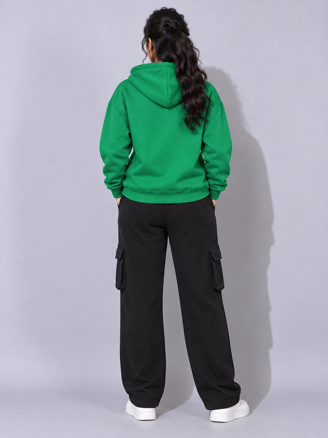 REBORN LOGO Cotton Fleece  Oversized Hoodie  For Women