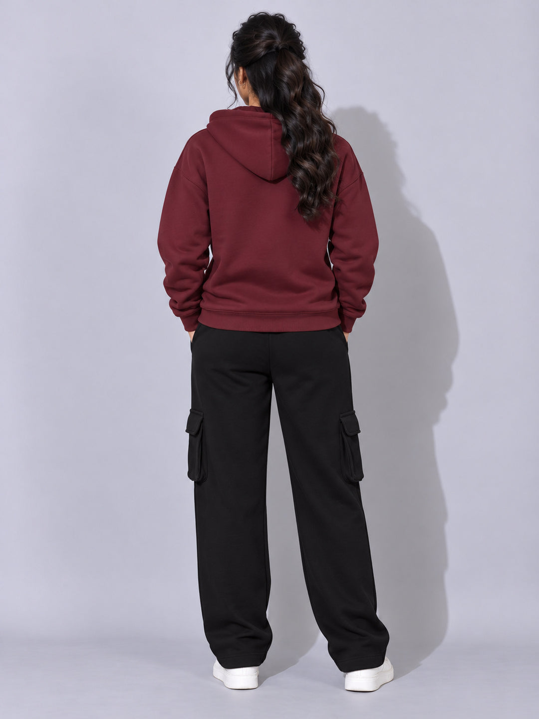 REBORN LOGO Cotton Fleece  Oversized Hoodie  For Women