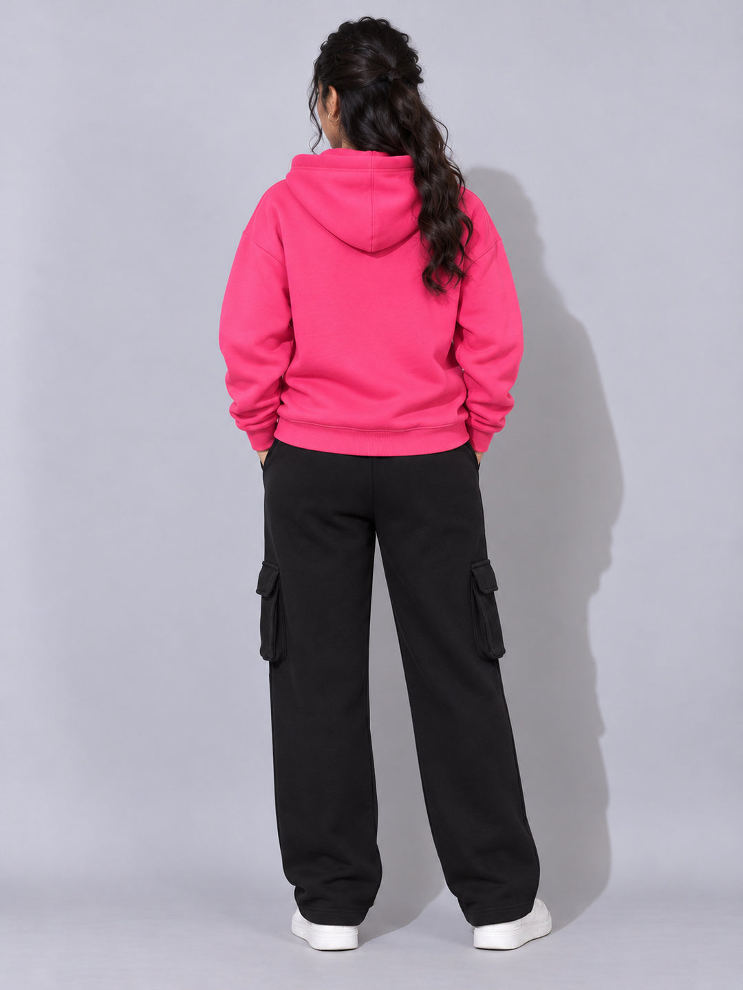 REBORN LOGO Cotton Fleece  Oversized Hoodie  For Women