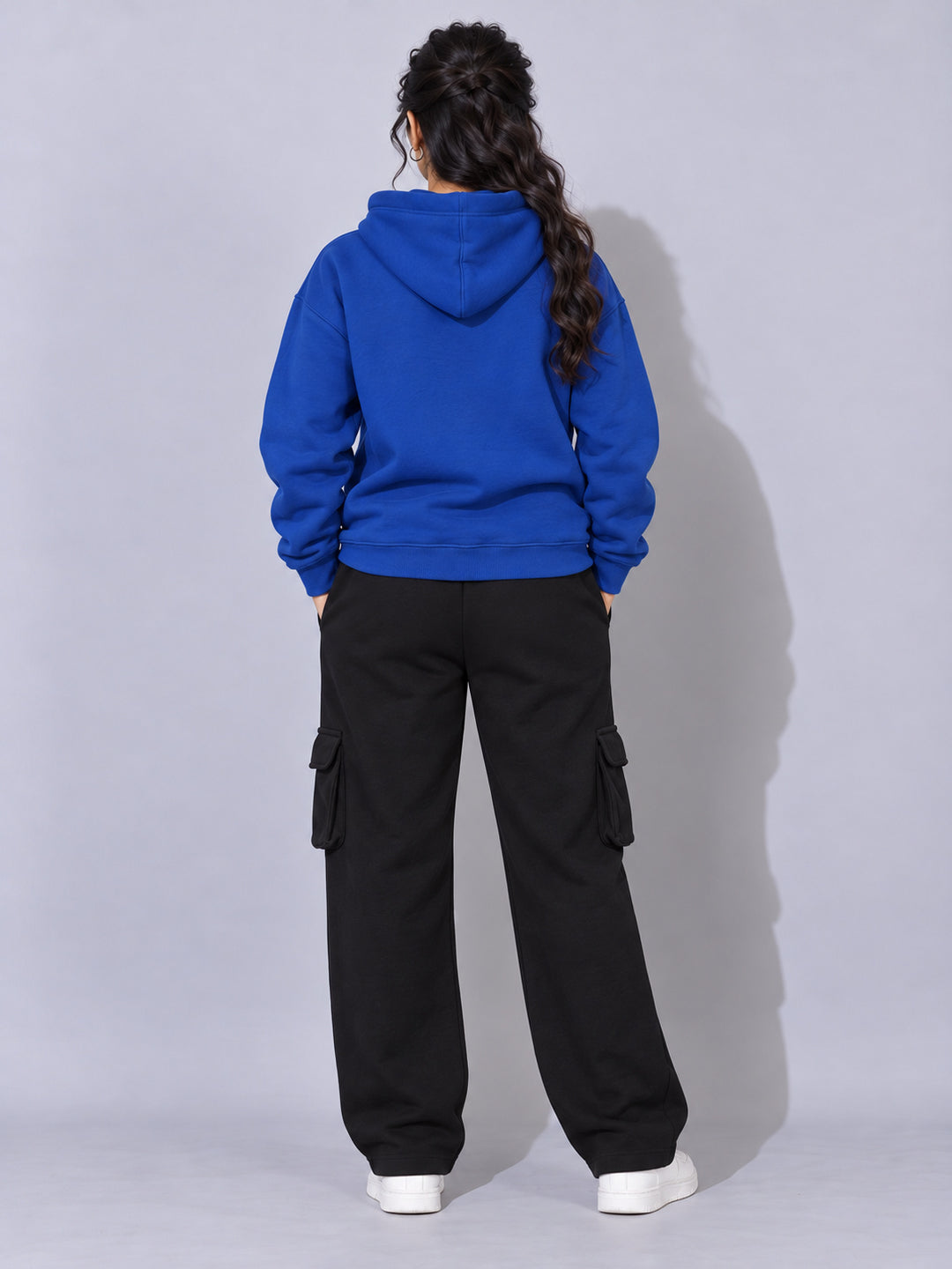 REBORN LOGO Cotton Fleece  Oversized Hoodie Tracksuit  For Women