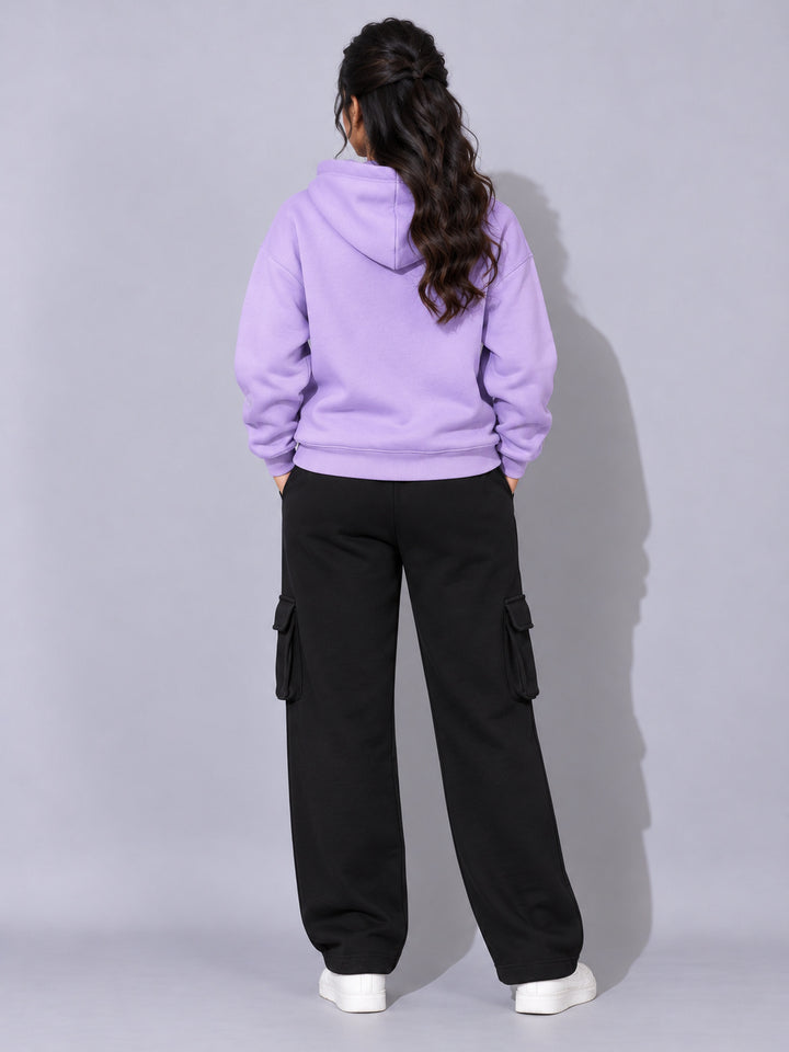 REBORN LOGO Cotton Fleece  Oversized Hoodie Tracksuit  For Women