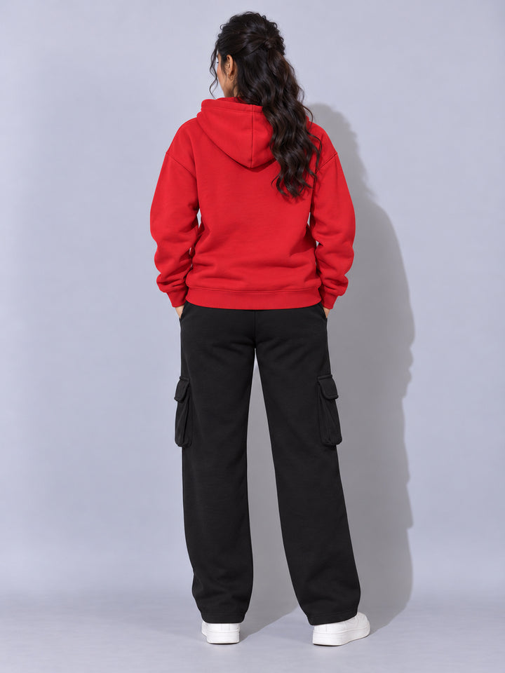 REBORN LOGO Cotton Fleece  Oversized Hoodie  For Women
