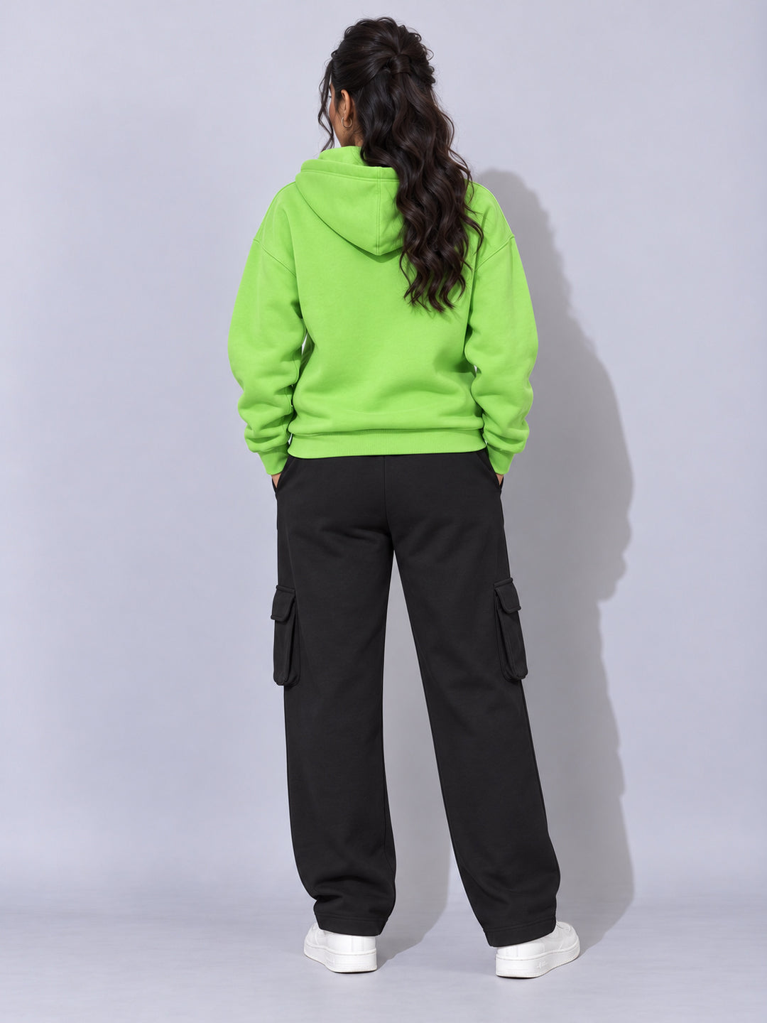 REBORN LOGO Cotton Fleece  Oversized Hoodie  For Women