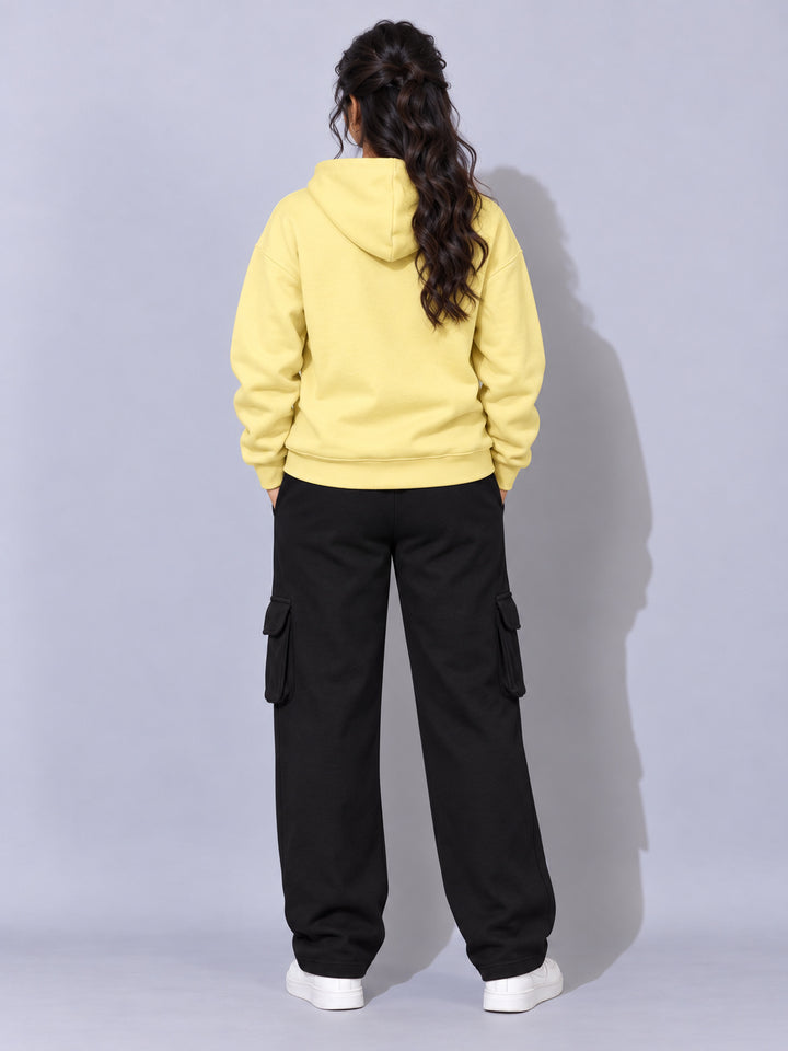 REBORN LOGO Cotton Fleece  Oversized Hoodie  For Women