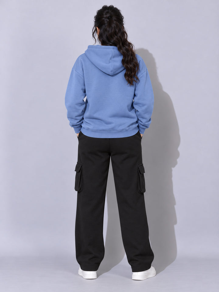 REBORN LOGO Cotton Fleece  Oversized Hoodie  For Women