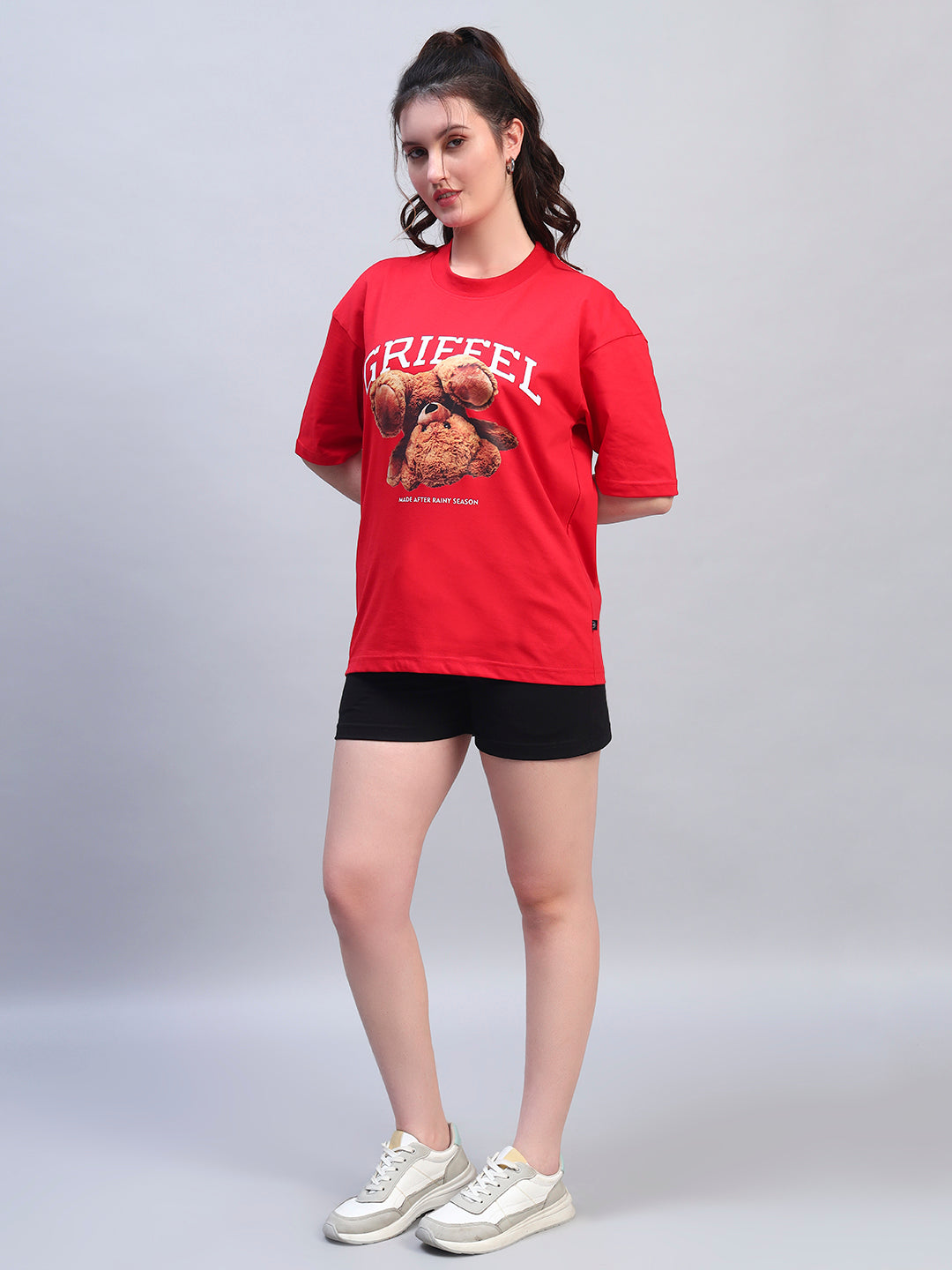 Upside down Teddy Oversized T-shirt Red Combo 🧸