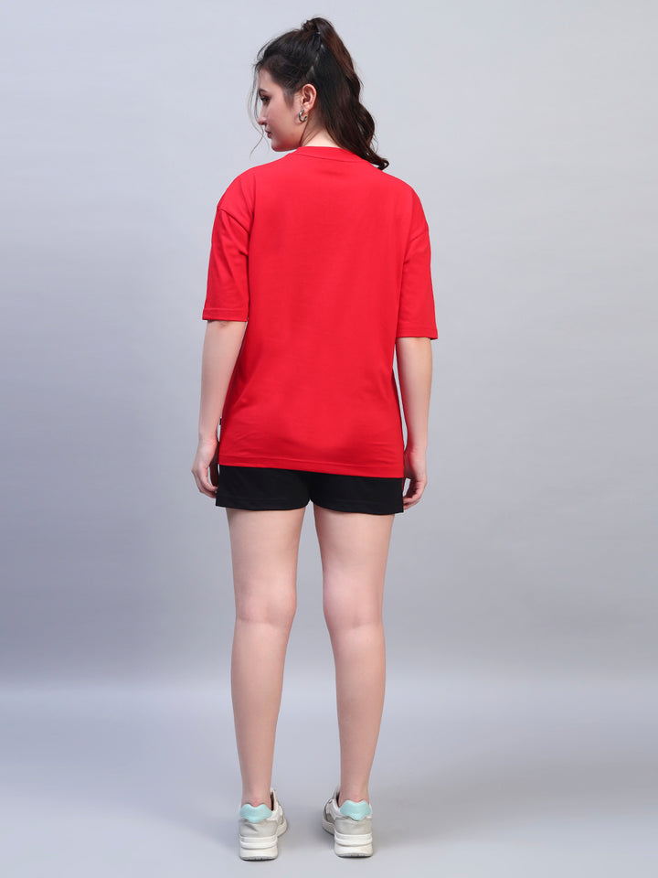 Upside down Teddy Oversized T-shirt Red Combo 🧸