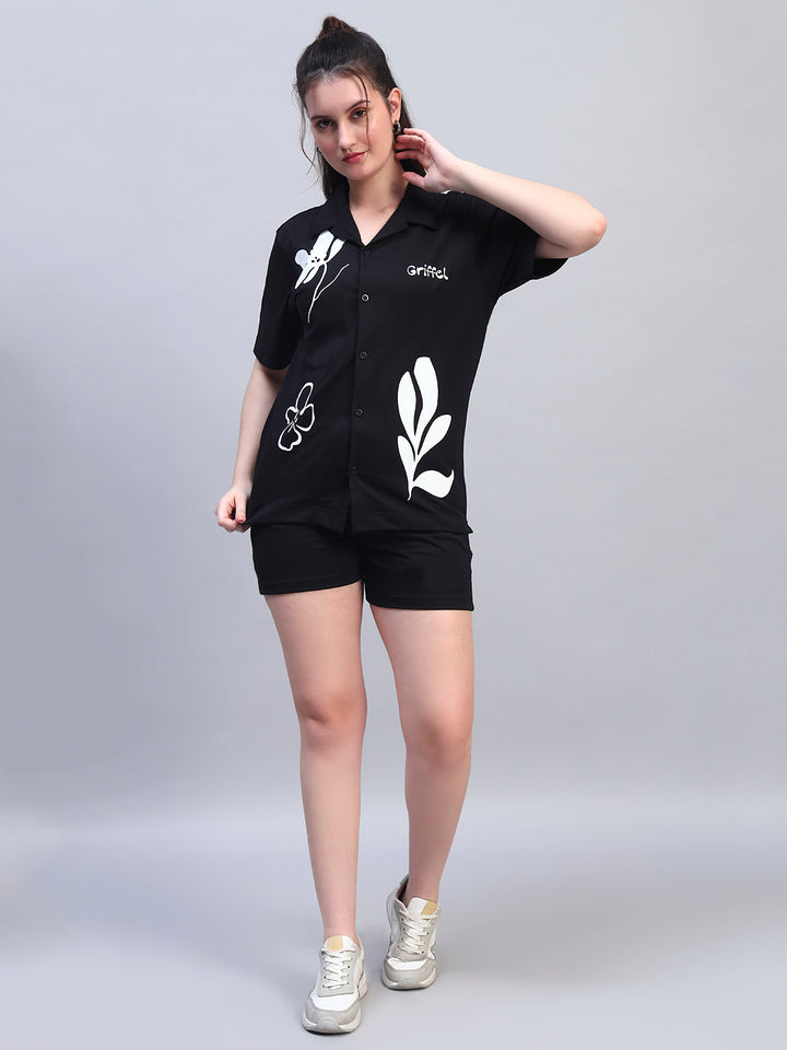 WHITE FLOWERS SHIRT CO-ORD SET