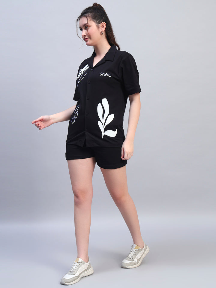 WHITE FLOWERS SHIRT CO-ORD SET