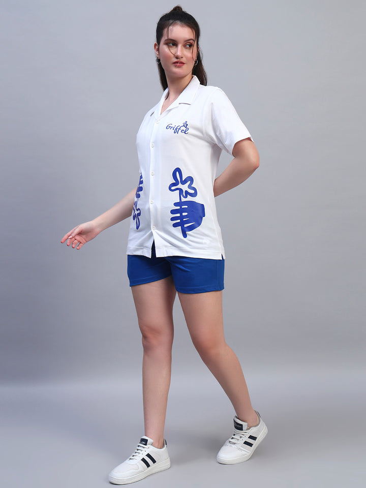 BLUE HANDS SHIRT CO-ORD SET