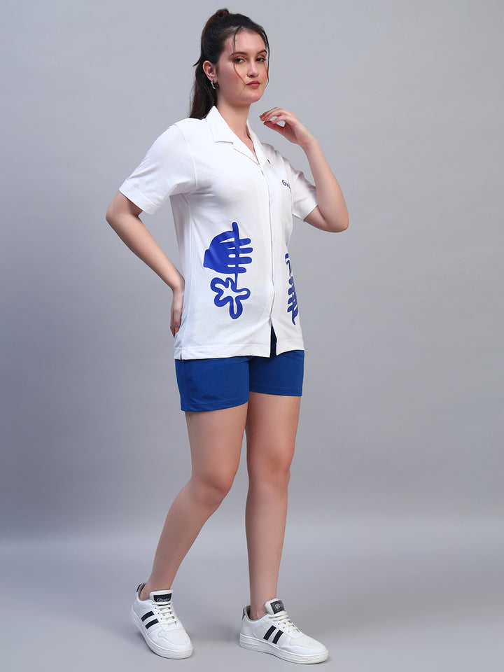 BLUE HANDS SHIRT CO-ORD SET