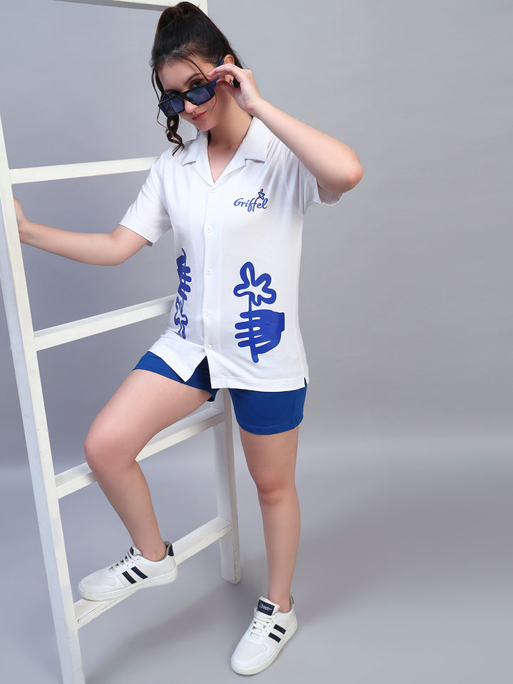 BLUE HANDS SHIRT CO-ORD SET