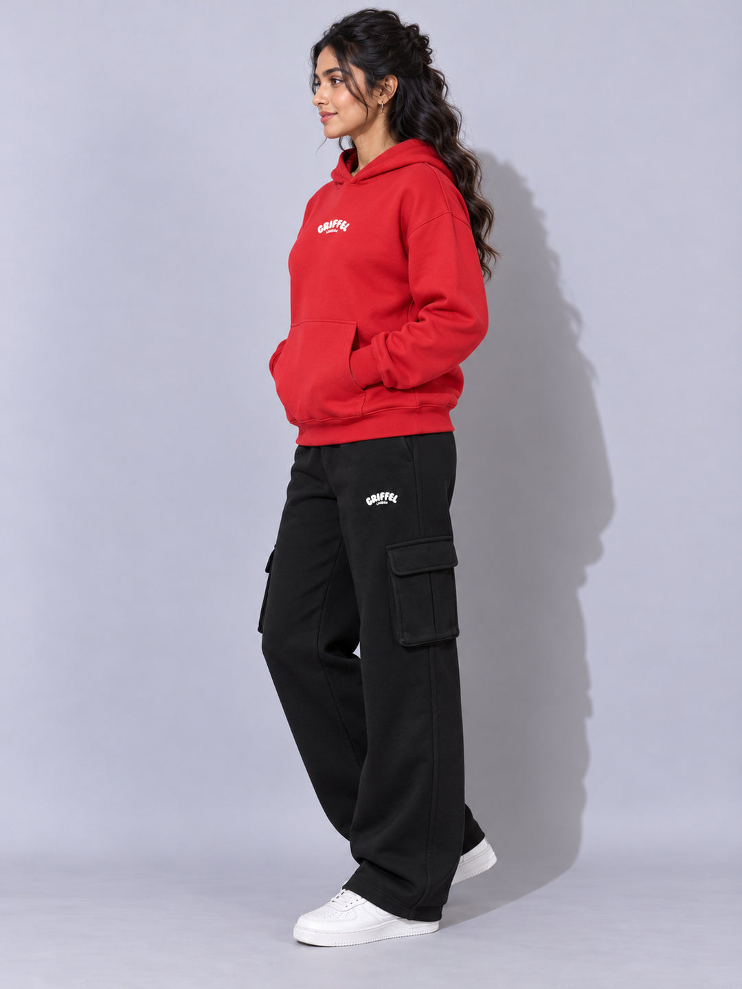 REBORN LOGO Cotton Fleece  Oversized Hoodie  For Women