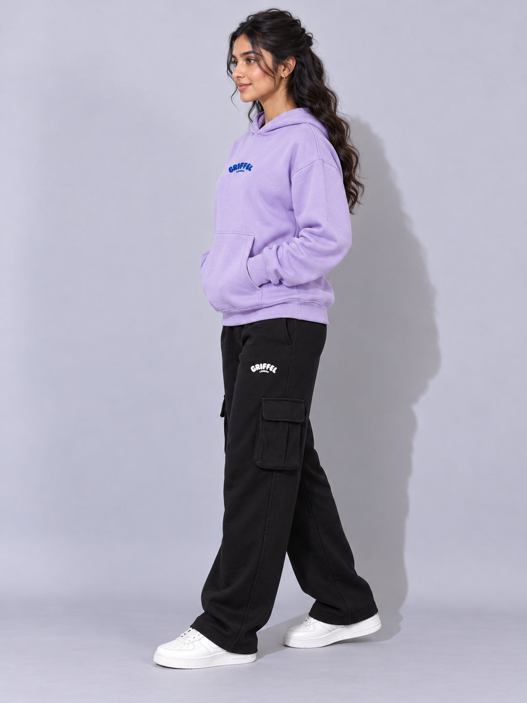 REBORN LOGO Cotton Fleece  Oversized Hoodie  For Women