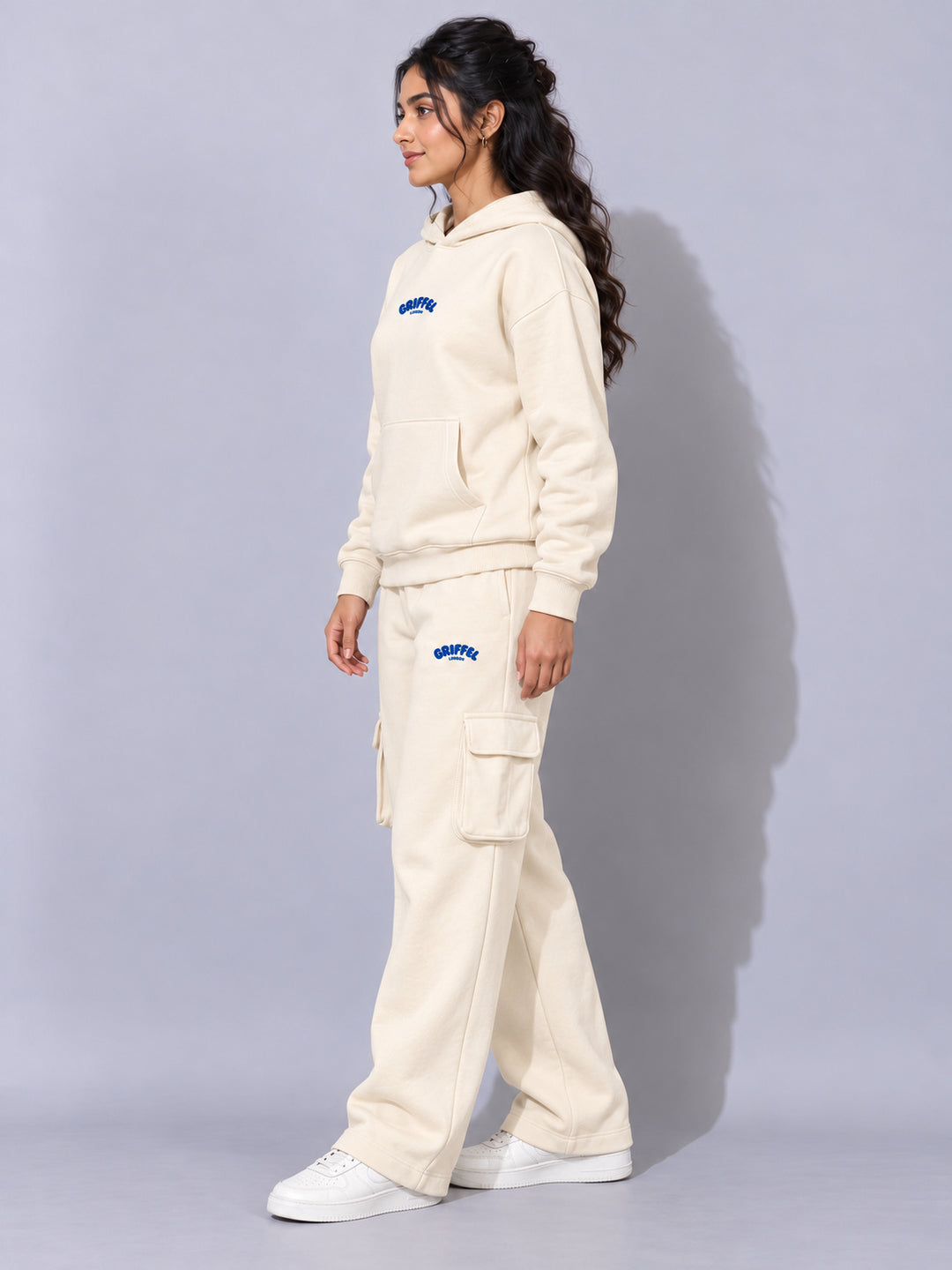 REBORN LOGO Cotton Fleece  Oversized Hoodie  For Women