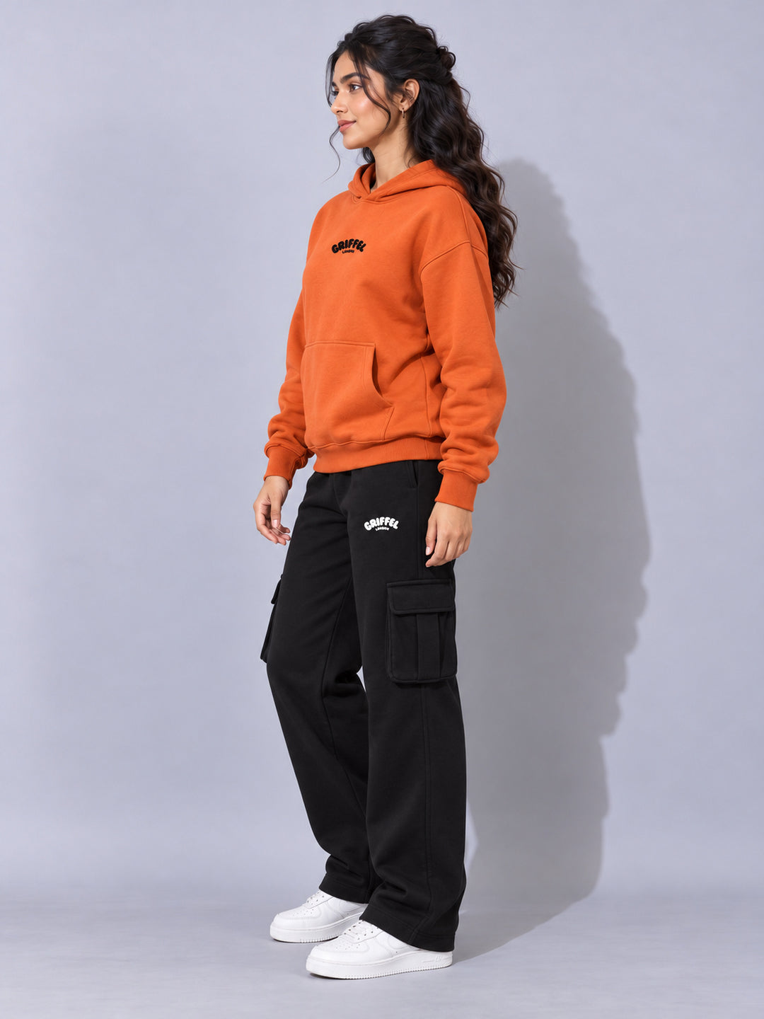 REBORN LOGO Cotton Fleece  Oversized Hoodie  For Women