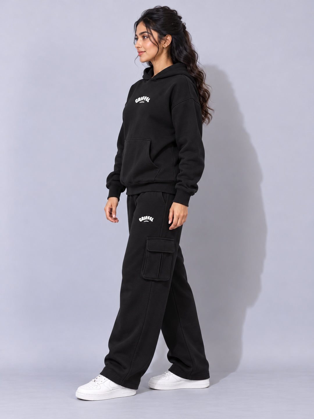 REBORN LOGO Cotton Fleece  Oversized Hoodie  For Women