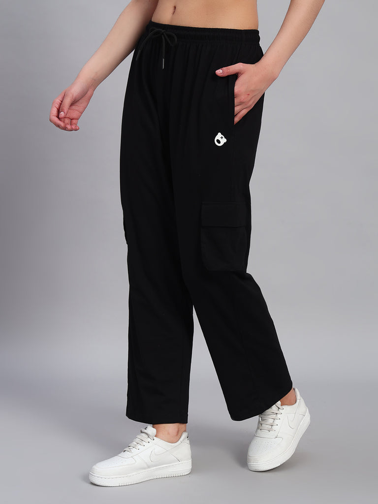 Teddy Logo Cotton Box Pocket Black Relaxed Fit Jogger 🔥 ( Perfect for Summers )