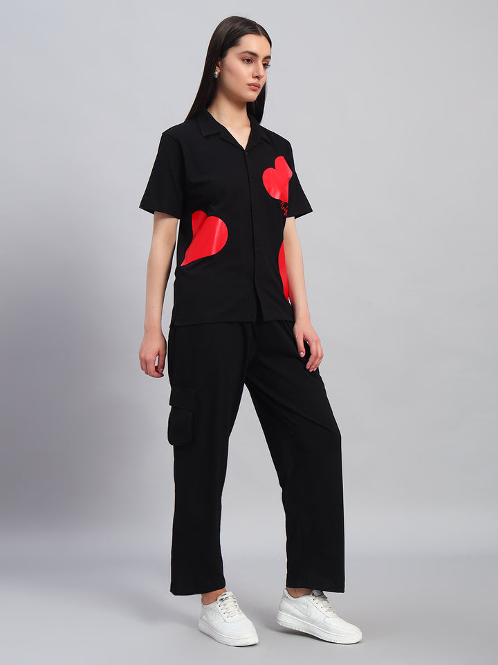 Hearts Oversized Bowling  Shirt Combo 💌