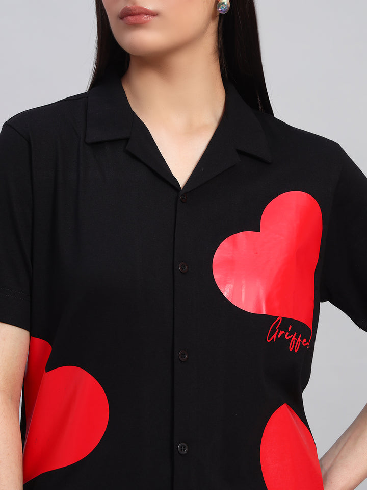 Hearts Oversized Bowling  Shirt Combo 💌