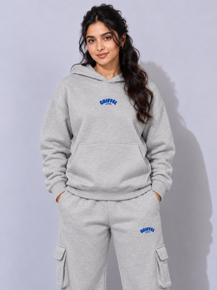 REBORN LOGO Cotton Fleece  Oversized Hoodie  For Women