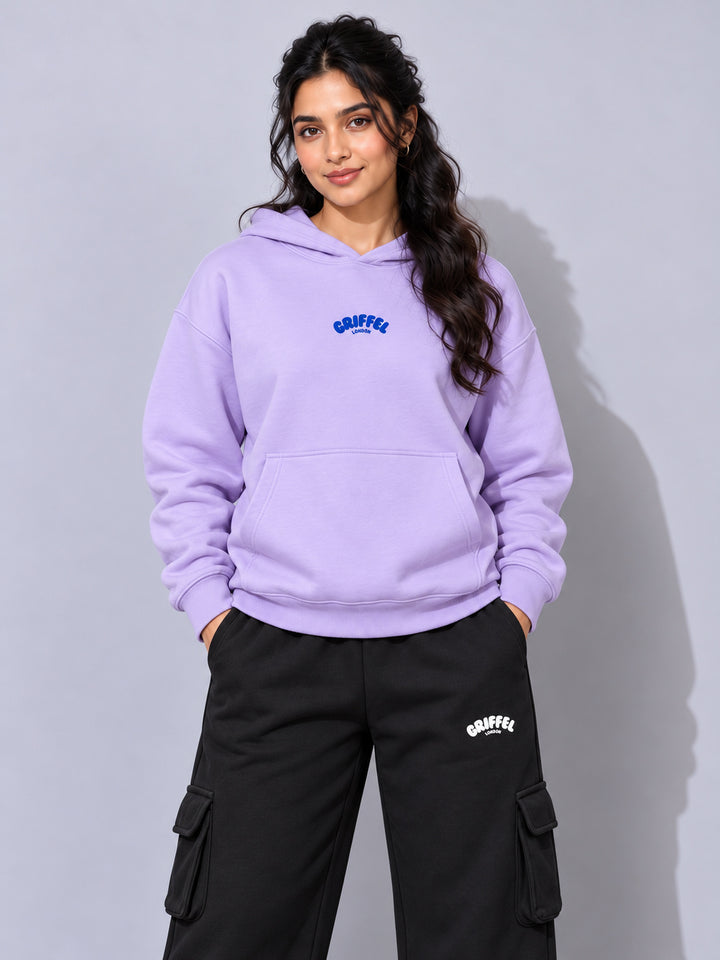 REBORN LOGO Cotton Fleece  Oversized Hoodie  For Women