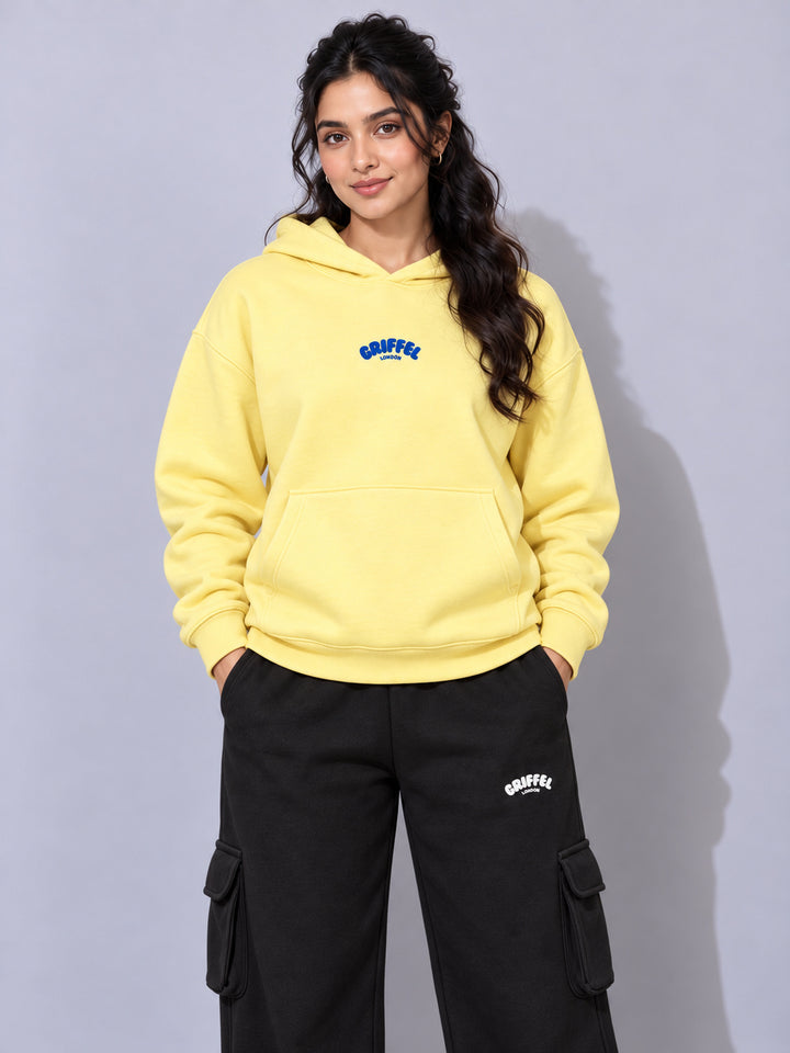 REBORN LOGO Cotton Fleece  Oversized Hoodie  For Women
