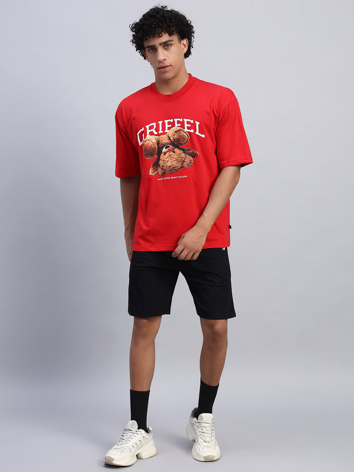 Upside down Teddy Oversized T-shirt Red Combo 🧸