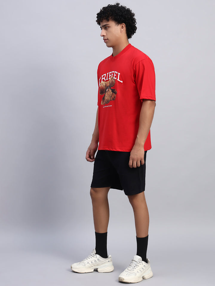 Upside down Teddy Oversized T-shirt Red Combo 🧸