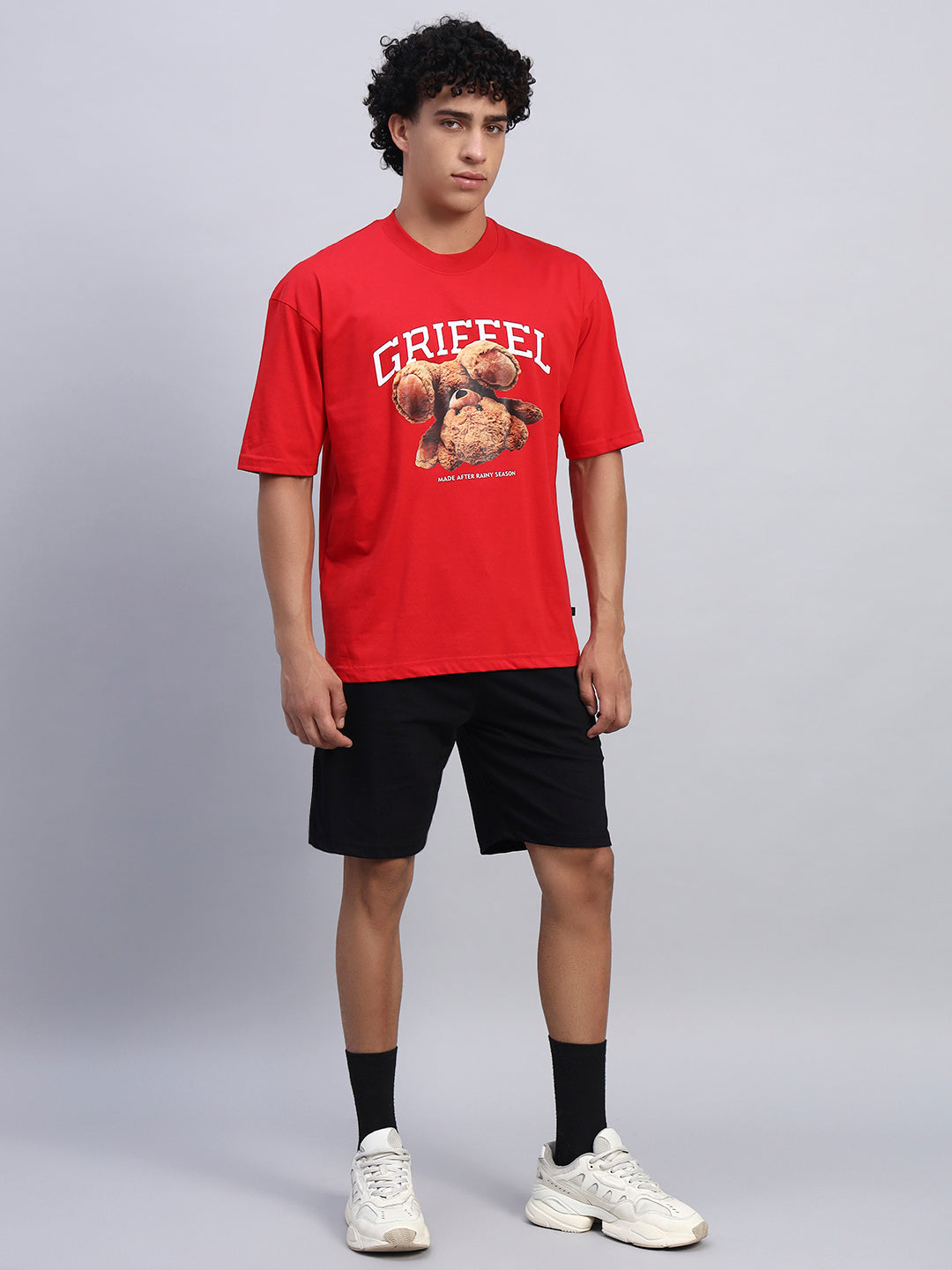 Upside down Teddy Oversized T-shirt Red Combo 🧸