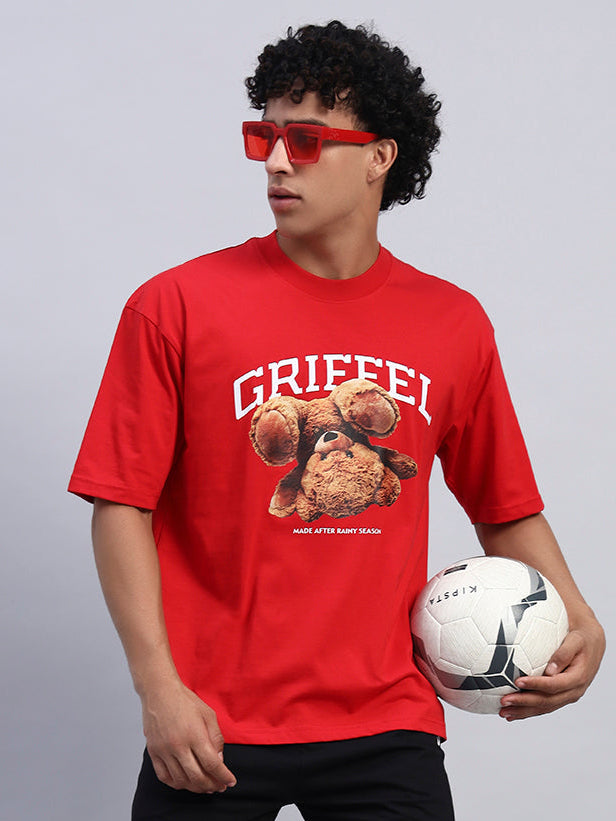 Upside down Teddy Oversized T-shirt Red Combo 🧸