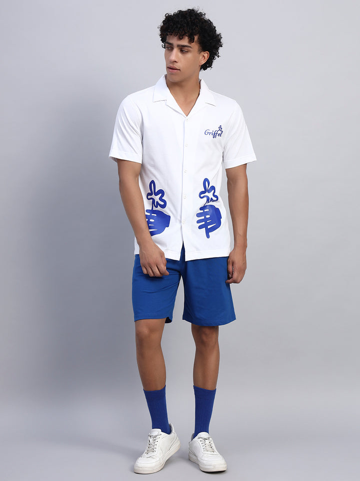 BLUE HANDS SHIRT CO-ORD SET