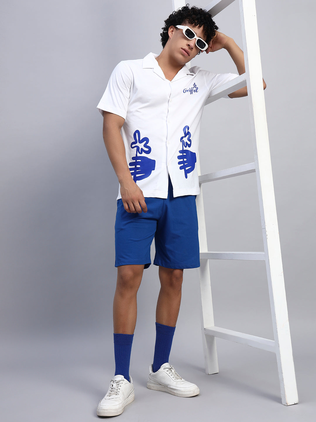 BLUE HANDS SHIRT CO-ORD SET