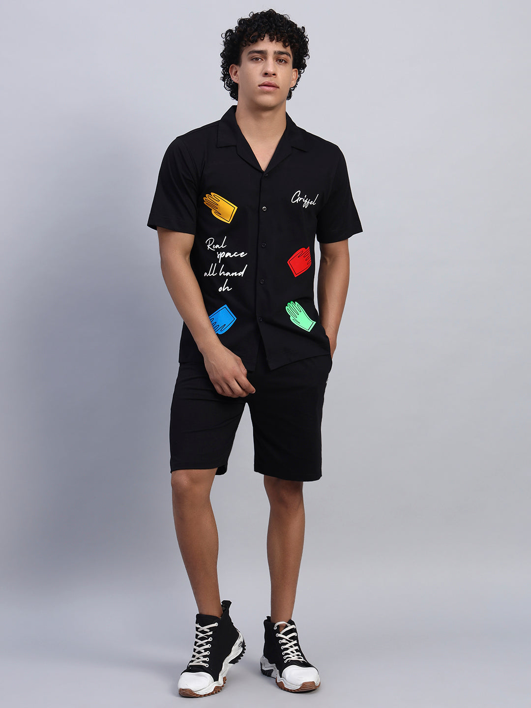 CUTE HANDS SHIRT CO-ORD SET
