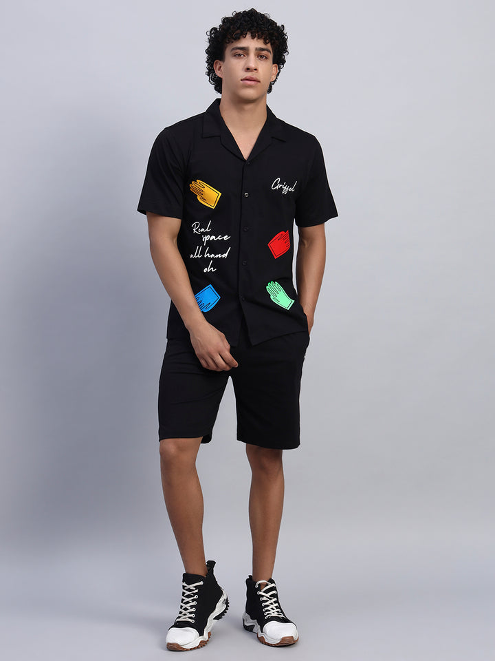 CUTE HANDS SHIRT CO-ORD SET