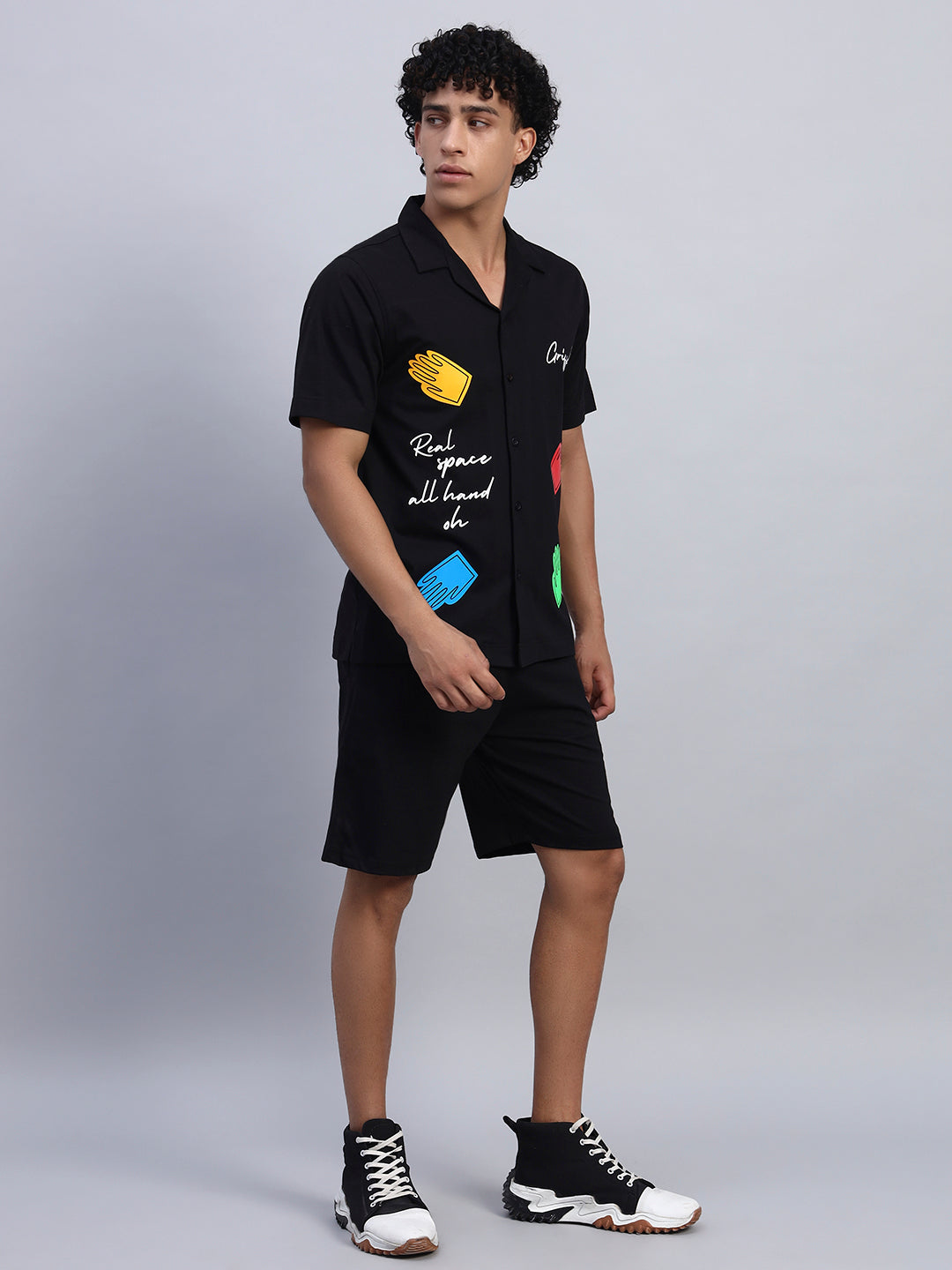 CUTE HANDS SHIRT CO-ORD SET
